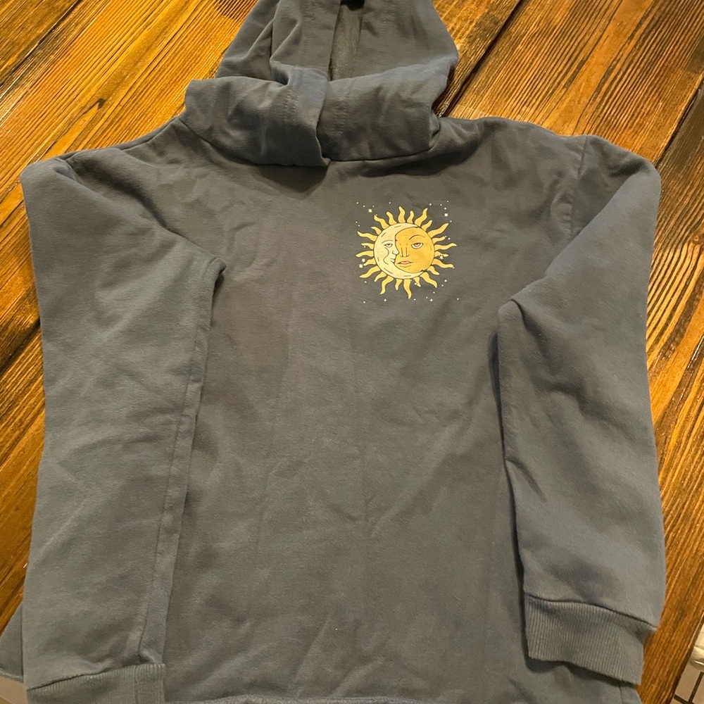XS navy blue crop hoodie